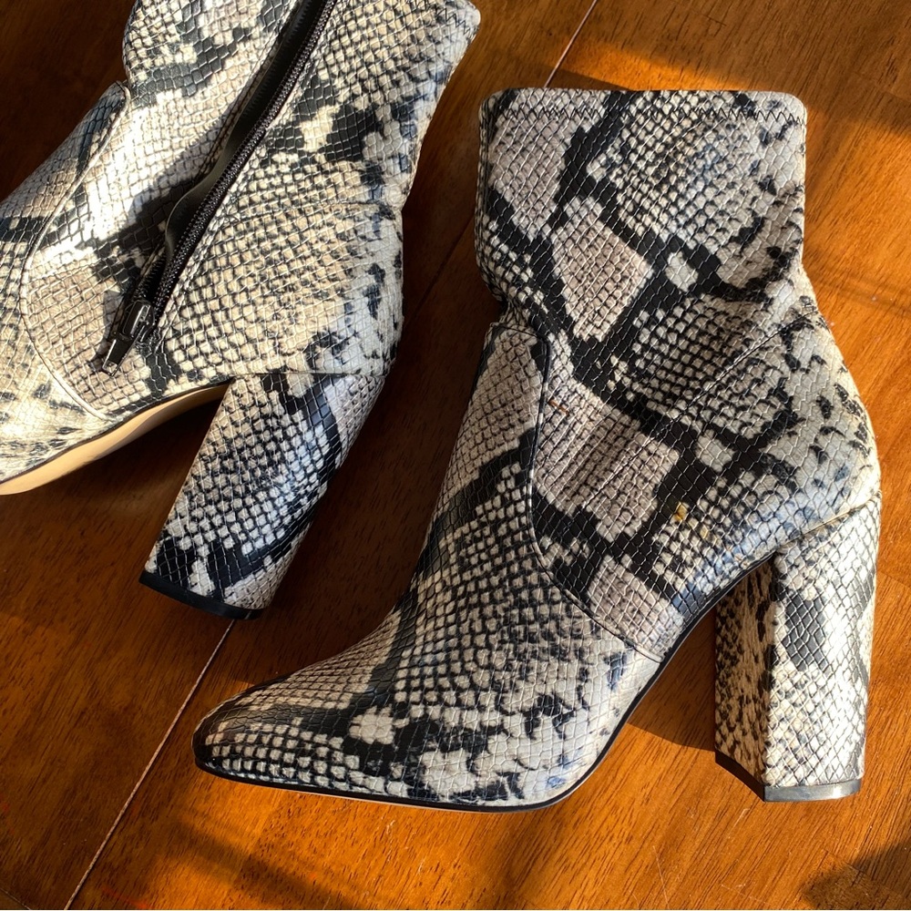 Aldo Snakeskin Ankle Boots - Size 8